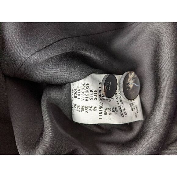 Helmut Lang Black Leather Wool Silk Blazer Size 0 XS - Picture 6 of 8